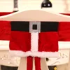 Julstolsskydd Santa Claus Belt Chair Cover Ghristmas Elf Tjej Kjolstol Dekorationer W-00927