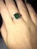 Gran promoción 3ct 925 Elemento de anillo de plata Diamante Emeralda piedras preciosas Anillos para mujeres Joyas de compromiso de boda Nuevo