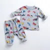 Babykleding sets cartoon gedrukt jongen tops broek 2 stks set lange mouwen meisjes pyjama pak boutique baby kleding 4 designs DW6456