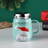 Tazza di Natale con coperchio tazza di acqua in ceramica santa goffrato tazze fumetti per bambini adulti 550ml lld10327