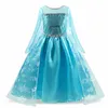Kız elbiseler prenses elbise kız doğum günü cadılar bayramı kostüm çocuklar için çocuk giyim cosplay kıyafetleri mavi uzun elbisesi fanc269k
