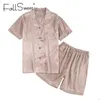 Fallsweet silke satin pyjamas set 2 bit kvinnor plus sizeLeepwear pyjamas kostym kvinnlig 5xl 210809