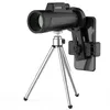 IPree® 12x50 Monoculär HD Full Optic Bak4 Telescope Lens Day Night Vision Vattentät + Telefonhållare + Stativ - Svart