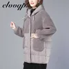 M-5XL Otoño Parkas Chaquetas Mujer Mujer Tallas grandes Cordero Teddy Empalme Abrigos con capucha Chaqueta de invierno de algodón Mujeres Outwear Abrigo 210913