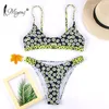 Miyouj Stripe Bikini Push Up Swimsuit Women Hollow Out Biquini Swimwear Dot Bathing Suits Print Biquinis Thong Bikini Set 210305