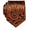 Banden boogbladen herfst winter aankomst mannen 8 cm paisley luxe vintage gouden zijden zakelijke stropdas voor bruiloft feest mannelijke suit accessoires smal22