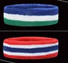 Ginásio Cabeça de fitness Sweatbent Sweatbent Sweat Headwrap Bands Homens Mulheres Fitness Workout Faixa de Cabelo Ampla Stripe Taça do Mundo Headbands