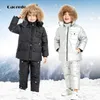 -30 Degree Winter Sets Boys down coat and Jumpsuit for children Baby girls boys ski snowsuit Toddler New Year Clothing Set 2-5Y H0909