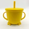 Enfants Gel De Silice Originalité Coupe De Paille Dessin Animé De Qualité Alimentaire Portable Tasses D'eau Babytraining Boire 11 5wd Y2