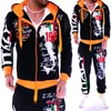 ZOGAA MENS TRACKSUITカジュアルスウェットスーツメン2ピースセットアウトフィットスポーツウェアトップスとパンツメンズマッチングセットワークアウトトラックスーツ20121010