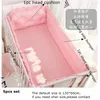 Baby Girls Cot Bumper Cotton Lace Princess Style Solid Cotton With Ruffler Bed Sheet Baby Crib Bedding Set Kids Room Decor