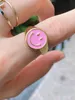 10PCS, Enamel Smiley Face Ring Wedding Gold Silver Color Rings for Women Top quality Jewellery Gifts Accessories