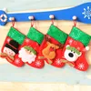 شنقا الجوارب لطيف الحلوى هدية حقيبة ثلج سانتا كلوز الغزلان الدب عيد الميلاد تخزين ل شجرة عيد الميلاد ديكور قلادة FHL292-WY1631