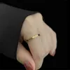 18K import Solid Yellow Gold Jewelry(AU750) Women Personalized Fashion Coin Small and Fresh Ring