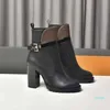 Dames Designer Laarzen Enkelschoen Klassiek Patroon Luipaard Afdrukken Echte Lederen Schoenen Mode Schoen Winterval met Doos EU: 35-41 9858