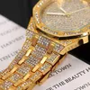 Montres-bracelets Montre de diamant pour hommes Top marque hommes de luxe glacé or Hip Hop Quartz montre-bracelet Relogio Masculino Reloj212U