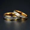 Gold line Ring Band Stainless Steel Couple Rings for Women men Gift Fashion Jewelry