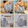 Kvinnor Kawaii ryggsäck för skolan med klar pocket Japanska Harajuku flickor axelväska Söt kawaii hjärta Ita väska Anime H226 210922