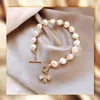 Beaded Strands Baroque Freshwater Pearl Bracelets For Women Retro Style Bee Zircon Light Luxury To Buckle Fashionable Elegant S7994579