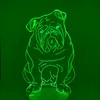 3D Creatieve Bristish Bulldog Night Lights Indoor Lamp Acryl Crack Basis met Remote / Touch Control Kleurrijk voor Slaapkamer Woonkamer