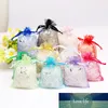 50 sztuk Srebrny Kolor Butterfly Organza Bag Wedding Party Candy Worzane Biżuteria Opakowania Torby Sznurek Akcesoria Do przechowywania