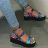 McCKLE Kadın Sandalet Renkli Düz Platformu Yaz Baskı Bayanlar Ayak Bileği Toka Kayış Sandalias Mujer Ayakkabı Kadın Casual Kadın 210310