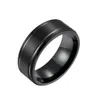 Loredana 8mm Black and White Gold Three Colors Solid Color Matte Double Bevel Stainless Steel Men039s Rings Tailored for Men Q05817784494