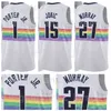 Maillot de basket-ball imprimé sérigraphié Nikola Jersey 15 Michael Porter Jr.1 Jamal Murray 27 Nikola 15 Will Barton 5 Aaron Gordon 50 Monte Morris 11 Bryn Forbes 6 Hommes Femmes Enfants