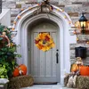 Halloween citrouille guirlande décoration baies rouges feuille d'érable récolte rotin guirlande artificielle porte d'entrée maison guirlande décoration Y0831