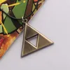 The Legend of Zelda Triangle Logo Pendant Necklace For Men Jewelry With Leather Rope Size4 5 4 5cm Blister Package270I