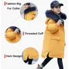 Winter Down Jacket for Teenage Girls Boys Big Fur Collar Hooded Long Parka Coats School Kids Clothes Teen Children Overcoat 10 9 H0909