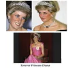 Princesa Diana Coroa Nova Europeia Noiva Acessórios de Casamento Grau AAA Zircão Cristal Strass Coroa de Noiva Tiara Cocar H0827