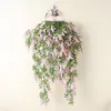 1 pièces belle mode fausse plante fleurs mur artificiel suspendu lavande vigne fleur rotin maison jardin décoration