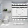 Anti Peeping Shower Curtains Letter Printed Non Slip Mats INS Fashion Bath Toilet Cover Mats