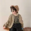 Koreansk stil casual solid färg långärmad cardigan pojkar och tjejer lösa jackor barnkläder 210708