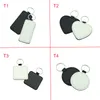 Creative Blank Keychain Ensidig termisk överföring Key Buckle Square Heart Shaped Keys Pendant Festival Party Supplies