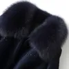 Odzież damska Fur Faux Coat Odzież 2021 Prawdziwe 200% Kurtka wełniana Kołnierz Płaszcze zimowe i Kurtki Kobiety Manteau Femme Hiver Xesd2922