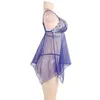 NXY Sexy Lingerie Lace Lenceria Mujer 꽃 부드러운 나이트웨어 속옷 드레스 Nightdress 플러스 사이즈 Dress1217