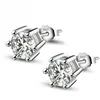 Real 925 zilveren oorknopjes voor meisje mode-sieraden bruiloft gift crystal moon ster
