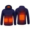 Buiten Jacketshoodies Paratago Winterverwarming Jassen Mannen Vrouwen verwarmd Warme kleding USB Warmte Lang katoenen wandeljacht Ski Coats P9113-4