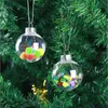 8cm Boże Narodzenie Transparent Ball Candy Boxes Romantic Design Plastikowe Kulki Dekoracje Festiwalowe Xmas Tree Cauble Ornament