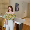Kadın Bluzlar Gömlek Fener Kol Backless Bluz Vintage Yaz İnciler Sapanlar Slash Boyun Kadın Üst You466