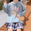 Kvinnors Tröjor 2022 Kvinnor Söt Sweatshirt Höst Harajuku Kawaii Print Långärmad Pullover Casual Sudaderas Para Mujer