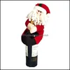 Feestelijke feestartikelen Thuis Tuin Chuangda Wijnfles Holding Santa Claus Handdoek Sneeuwpop Kerst Gift Decoraties 67 Drop levering 2021