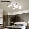 أضواء السقف Botimi Home Deco مصمم أبيض دائري سطح مكتفيد داخلي مصابيح نوم معدنية سوداء في نمط رواية