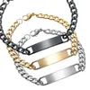 2021 Dostosowany Grawerowanie tabliczki znamionowej Bar Link Bransoletka Spersonalizowana Biżuteria Para Stainls Steel Chain Id Bransoletki do kochanka