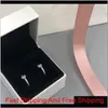 أزياء الأزياء الذهب الذهب المقدمة مصمم فاخر CZ Diamonds لـ 925 Sterling Silver Birthday Gift Original Box Set Lady Earrings JE IBM2739092