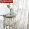 Luxury Princess Tulle Curtains For Bedroom Romantic White Sheer Curtains For Living Room Embroidered 3D Yarn Girls Voile Curtain 210712