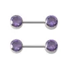 Nipple Piercing Bar Zircon Nipple Ring Crystal Breast Shield Stainless Steel Barbell Stud for Women Sexy Body Jewelry