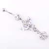 färger d0116 (6) rosa färg kropp smycken mage knapp navel ringar kropp piercing smycken dangle mode charm cz sten 20pcs / parti